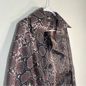 Aqua Brown Snake Print Jacket